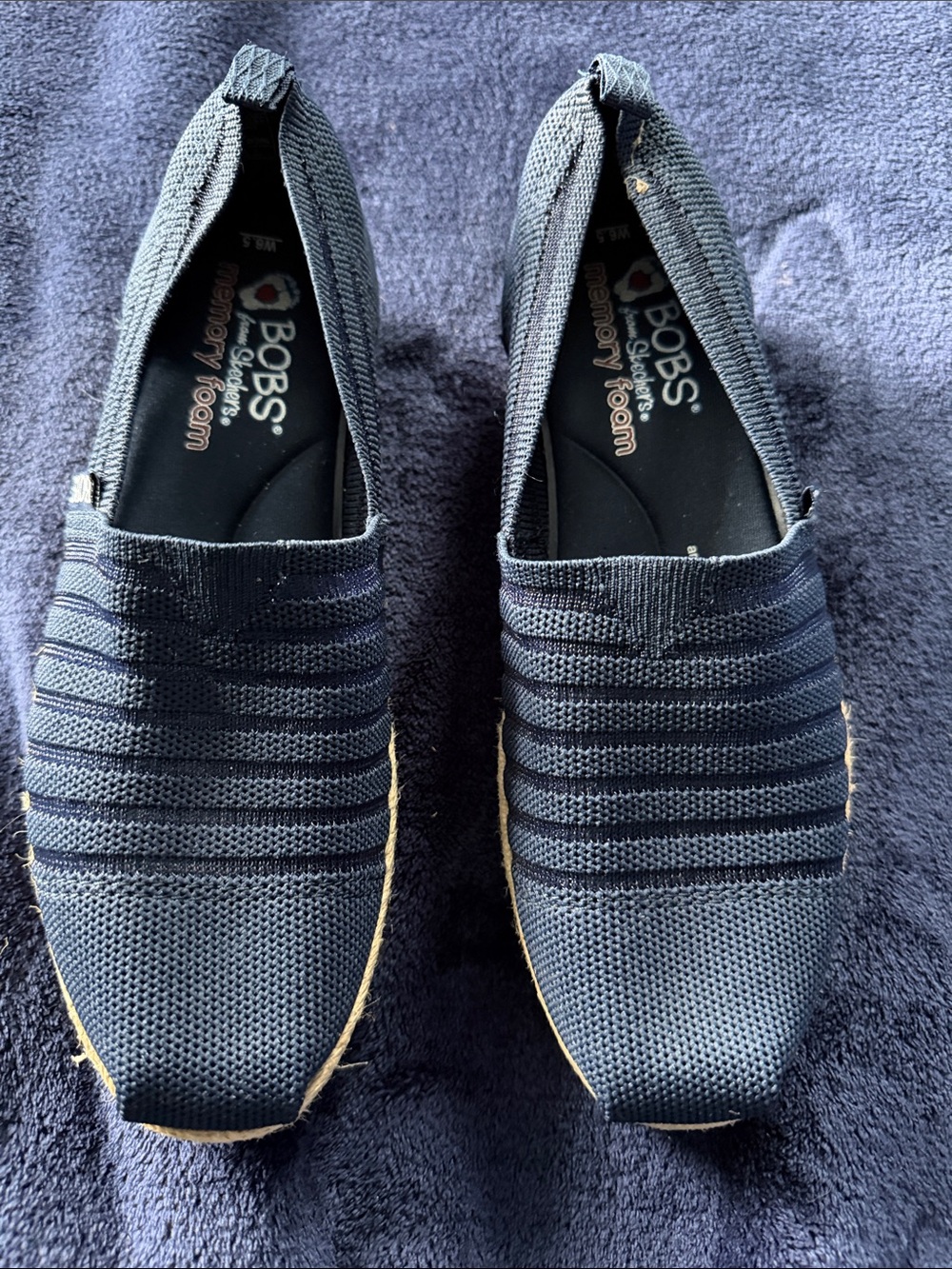 BOBS from Skechers Women's Navy Knit Espadrille Slip-On